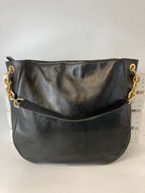 MICHAEL KORS, NWT LAGE BLACK SMOOTH LEATHER SHOULDER BAG